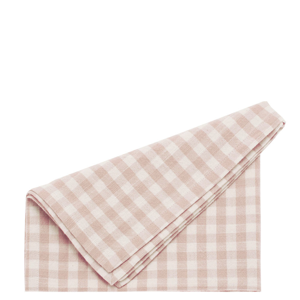 Walton & Co Plaster Pink Gingham Set of 4 Napkins